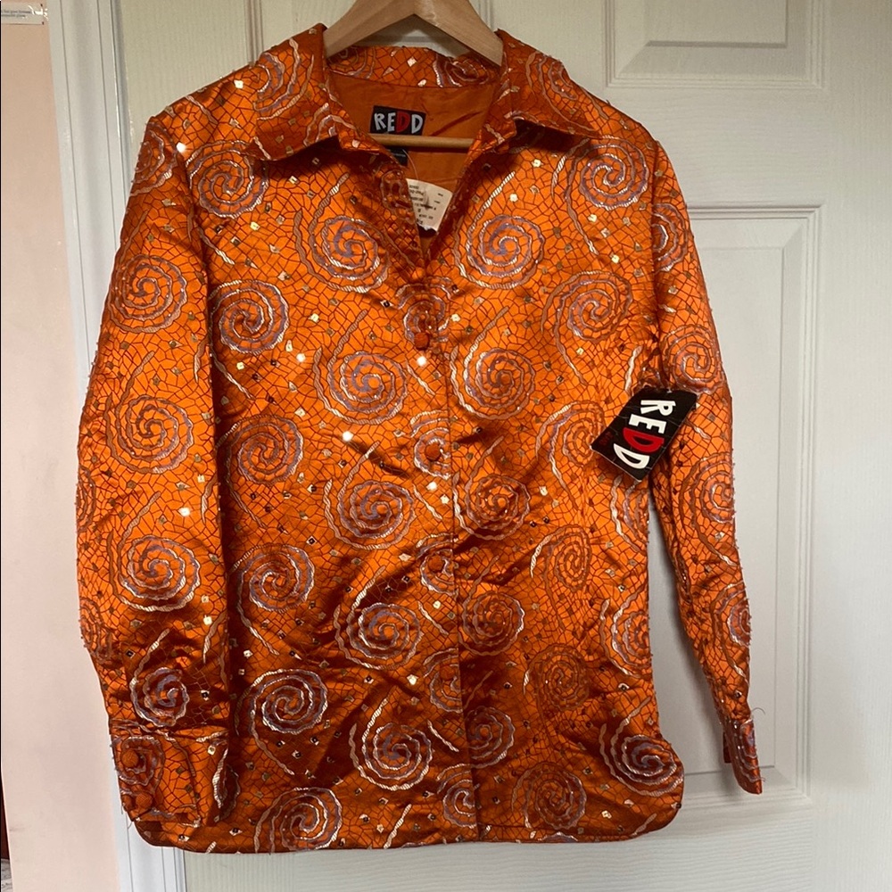 REDD Vintage Orange and Gold Embellished Jacket